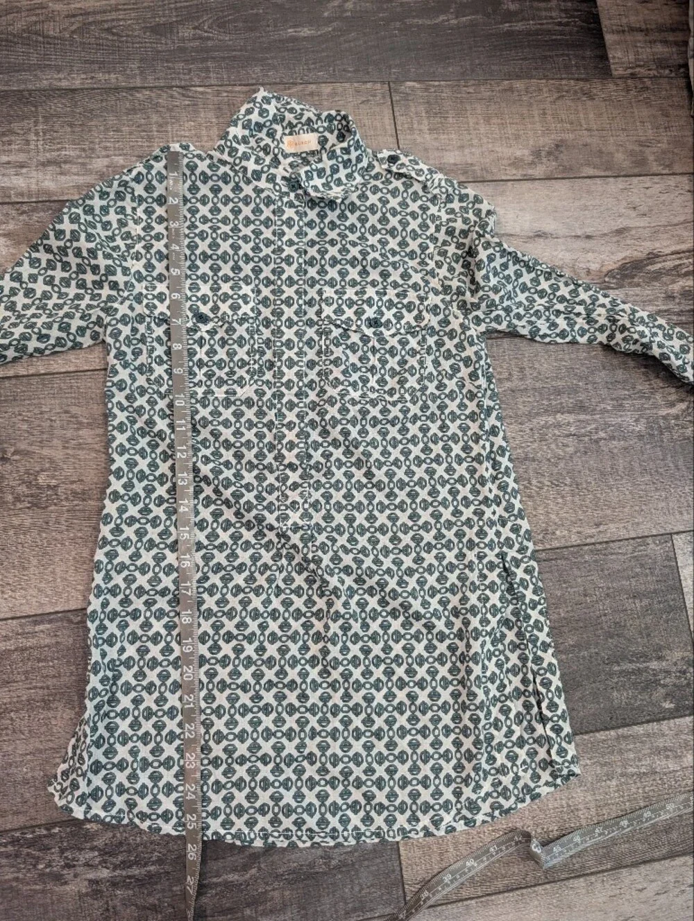 Tory Burch Women's Long-Sleeve Shirt - Green/White No Size Tag